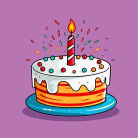 美味水果奶油蛋糕卡通矢量插画