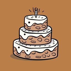 美味水果奶油蛋糕卡通矢量插画