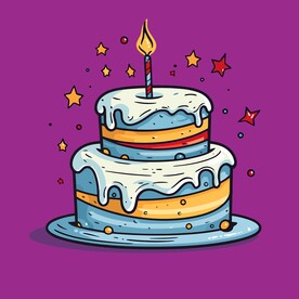 美味水果奶油蛋糕卡通矢量插画