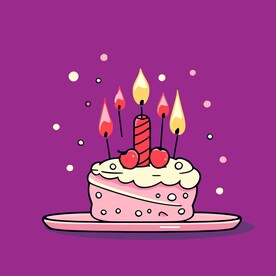 美味水果奶油蛋糕卡通矢量插画