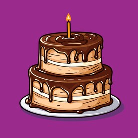 美味水果奶油蛋糕卡通矢量插画