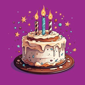 美味水果奶油蛋糕卡通矢量插画