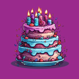 美味水果奶油蛋糕卡通矢量插画