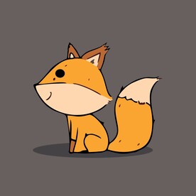 可爱狐狸动物卡通矢量简笔画