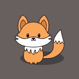 可爱狐狸动物卡通矢量简笔画