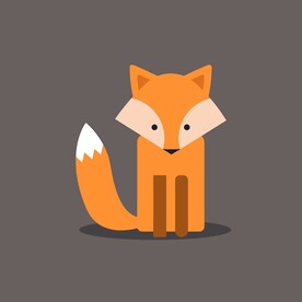 可爱狐狸动物卡通矢量简笔画