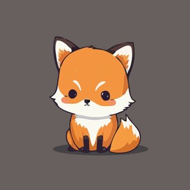 可爱狐狸动物卡通矢量简笔画