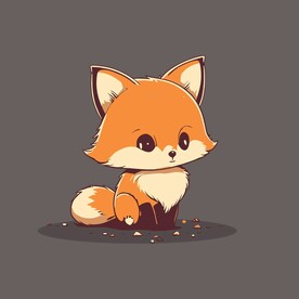 可爱狐狸动物卡通矢量简笔画