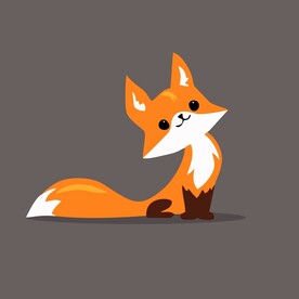 可爱狐狸动物卡通矢量简笔画