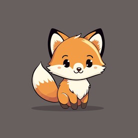 可爱狐狸动物卡通矢量简笔画