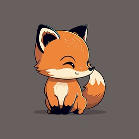 可爱狐狸动物卡通矢量简笔画