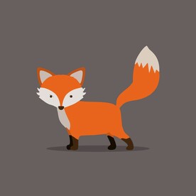 可爱狐狸动物卡通矢量简笔画