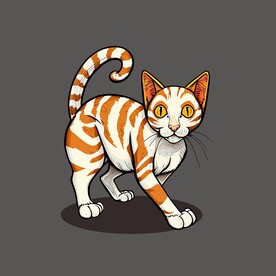 惊恐小猫动物卡通矢量简笔画