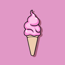 美味多彩果味冰激凌矢量插画