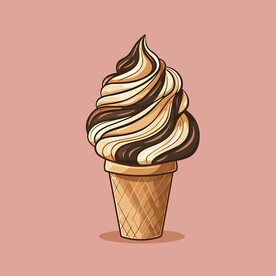 美味多彩果味冰激凌矢量插画