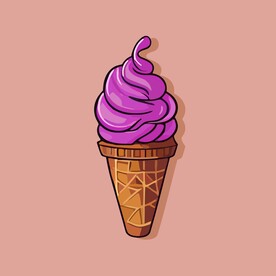 美味多彩果味冰激凌矢量插画