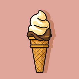 美味多彩果味冰激凌矢量插画