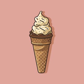 美味多彩果味冰激凌矢量插画