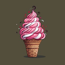 美味多彩果味冰激凌矢量插画