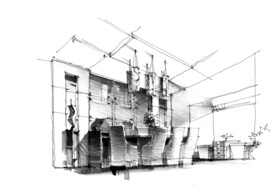 手绘素描方案草图