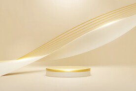 金色大气简约c4d场景背景图