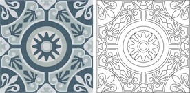 民族花纹数码印花图片