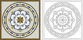 欧式圆形花纹