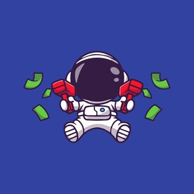 发钱宇航员矢量卡通儿童插画图片