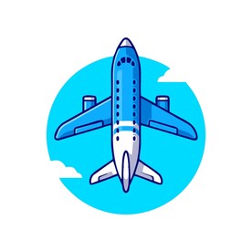 飞机客机矢量卡通儿童插画图片