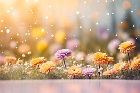 创意多彩花朵水彩海报背景