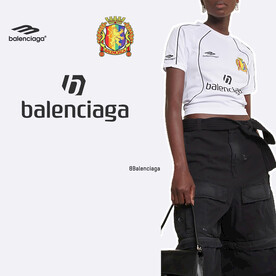 巴黎世家徽标T恤图案