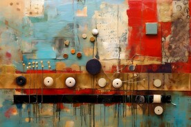 多彩木纹木板素材图片