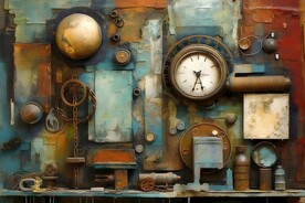 多彩木纹木板素材图片