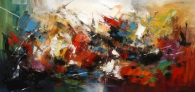 创意多彩抽象油彩绘画背景