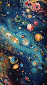 创意多彩宇宙抽象油彩绘画背景