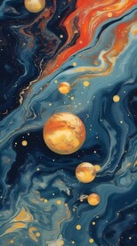 创意多彩宇宙抽象油彩绘画背景