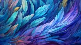 创意多彩羽毛抽象油彩绘画背景