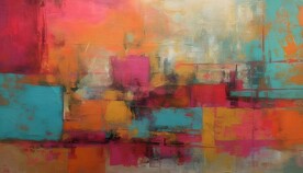 创意多彩抽象油彩绘画背景