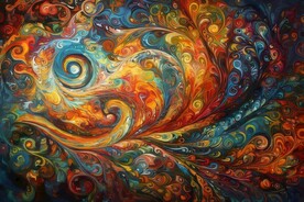 创意多彩抽象油彩绘画背景