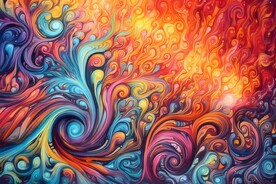 创意多彩抽象油彩绘画背景