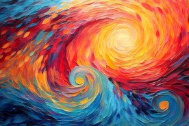 创意多彩抽象油彩绘画背景