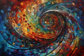 创意多彩抽象油彩绘画背景