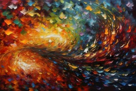 创意多彩抽象油彩绘画背景