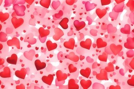 创意多彩爱心抽象油彩绘画背景