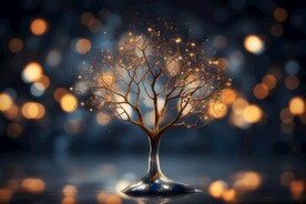 圣诞节圣诞树装饰场景背景