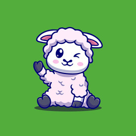 可爱小绵羊卡通矢量儿童插画