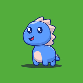 可爱恐龙卡通矢量儿童插画