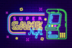 矢量霓虹灯游戏海报