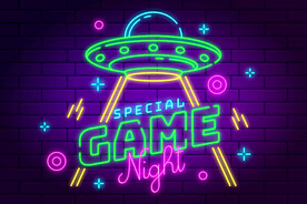 矢量霓虹灯游戏海报