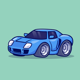 矢量卡通跑车